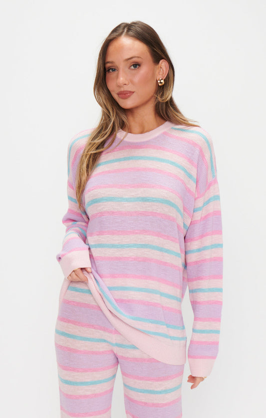 Feel Good Sweater ~ Cotton Candy Stripe Knit