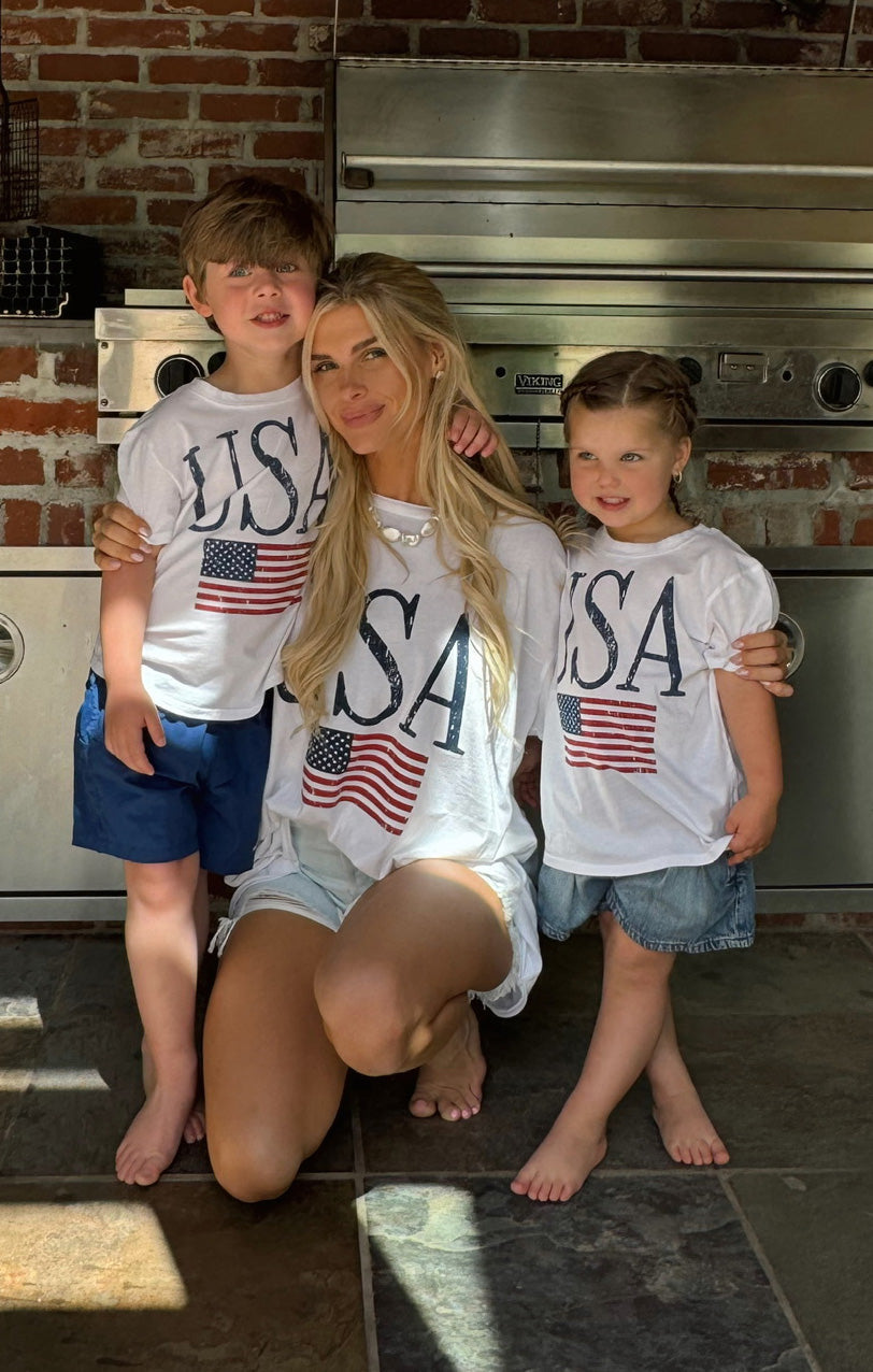 Little Travis Tee ~ USA Flag Graphic