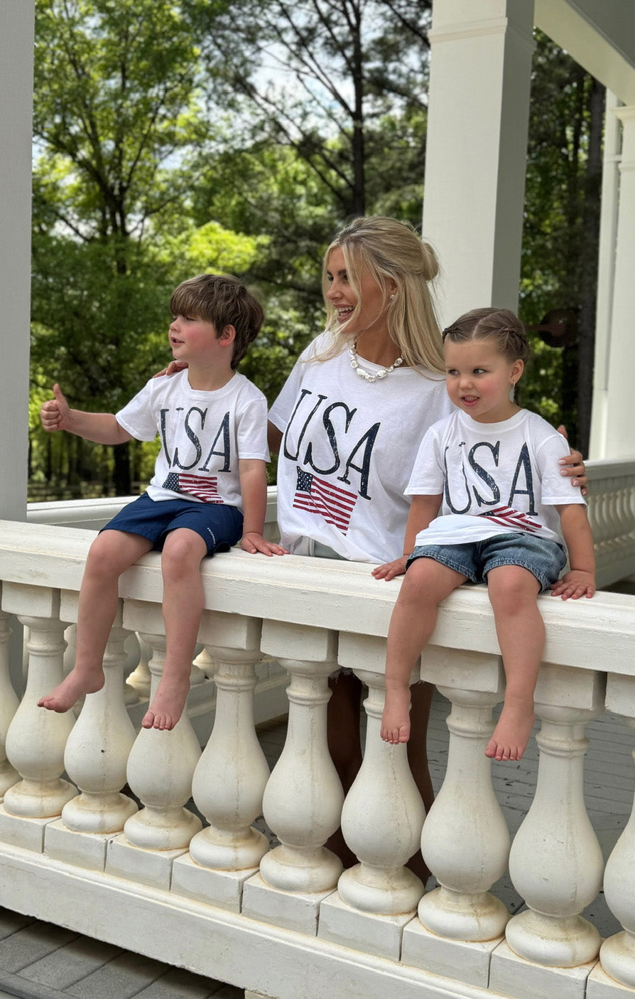 Little Travis Tee ~ USA Flag Graphic