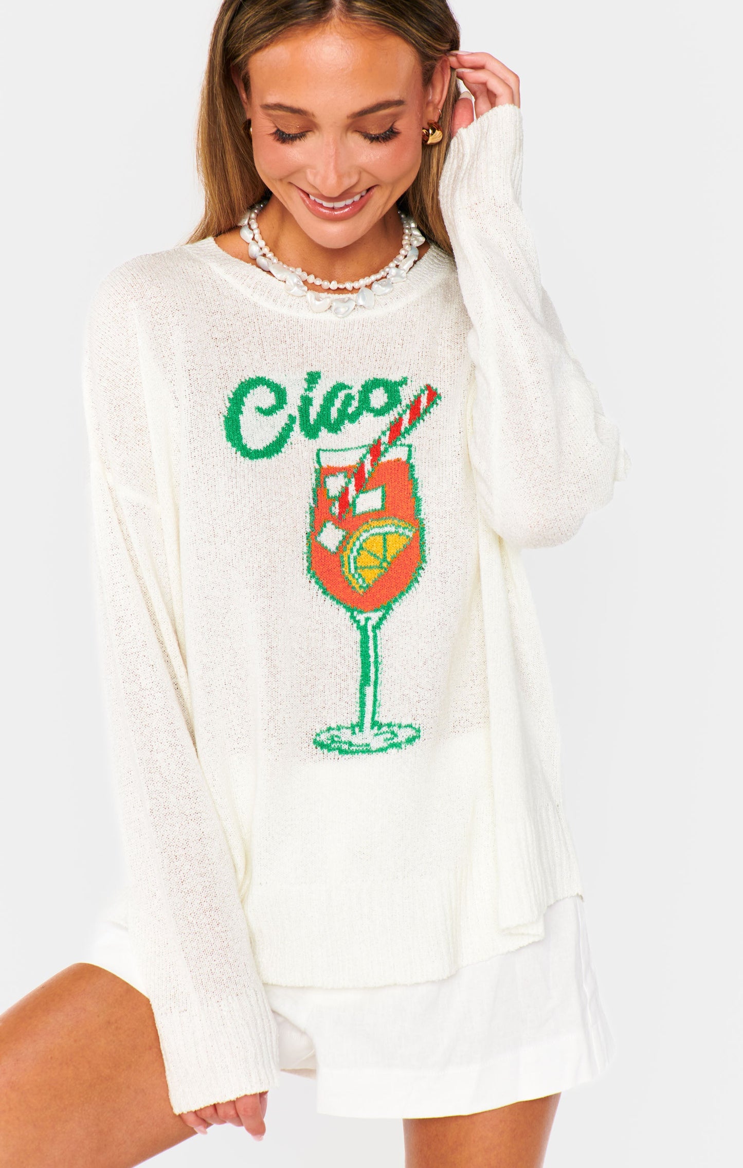 Woodsy Sweater ~ Ciao Cocktail Graphic Knit