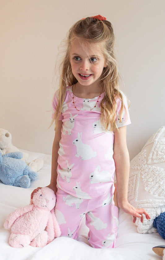 Mini Paige Sleep Set ~ Pink Bunnies Jersey