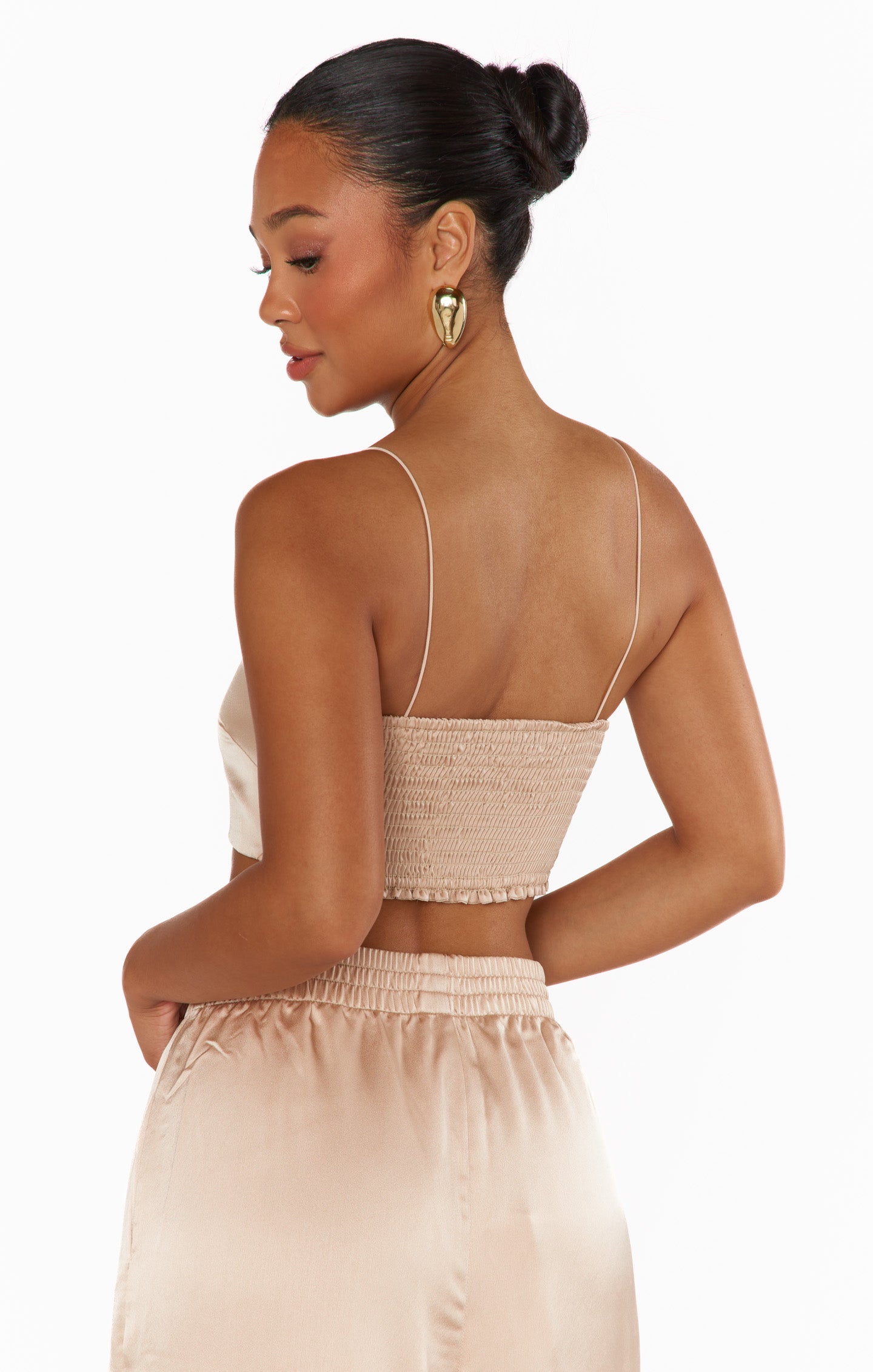 Tucker Top ~ Champagne Luxe Satin