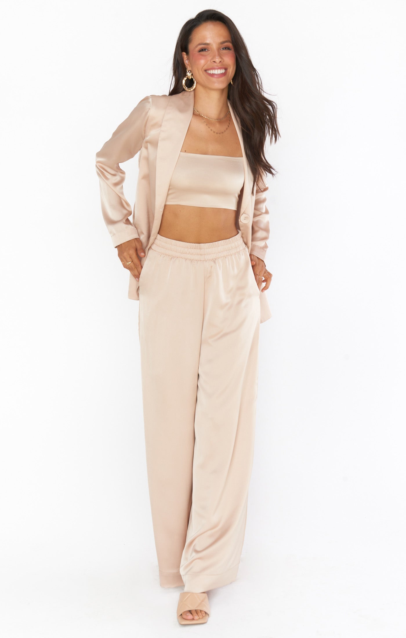 Tucker Top ~ Champagne Luxe Satin