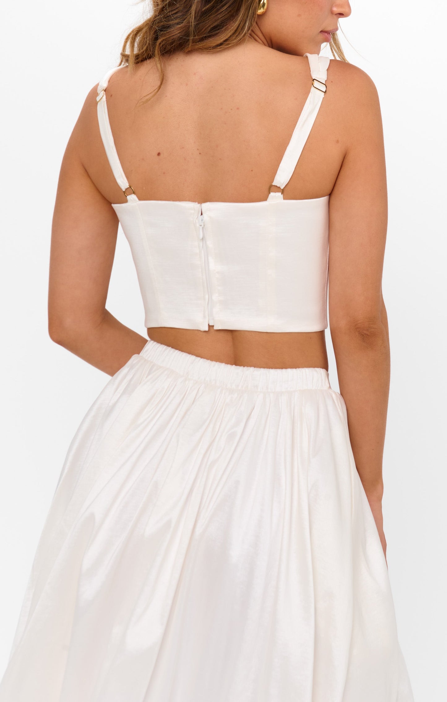 Vivianna Top ~ White Taffeta