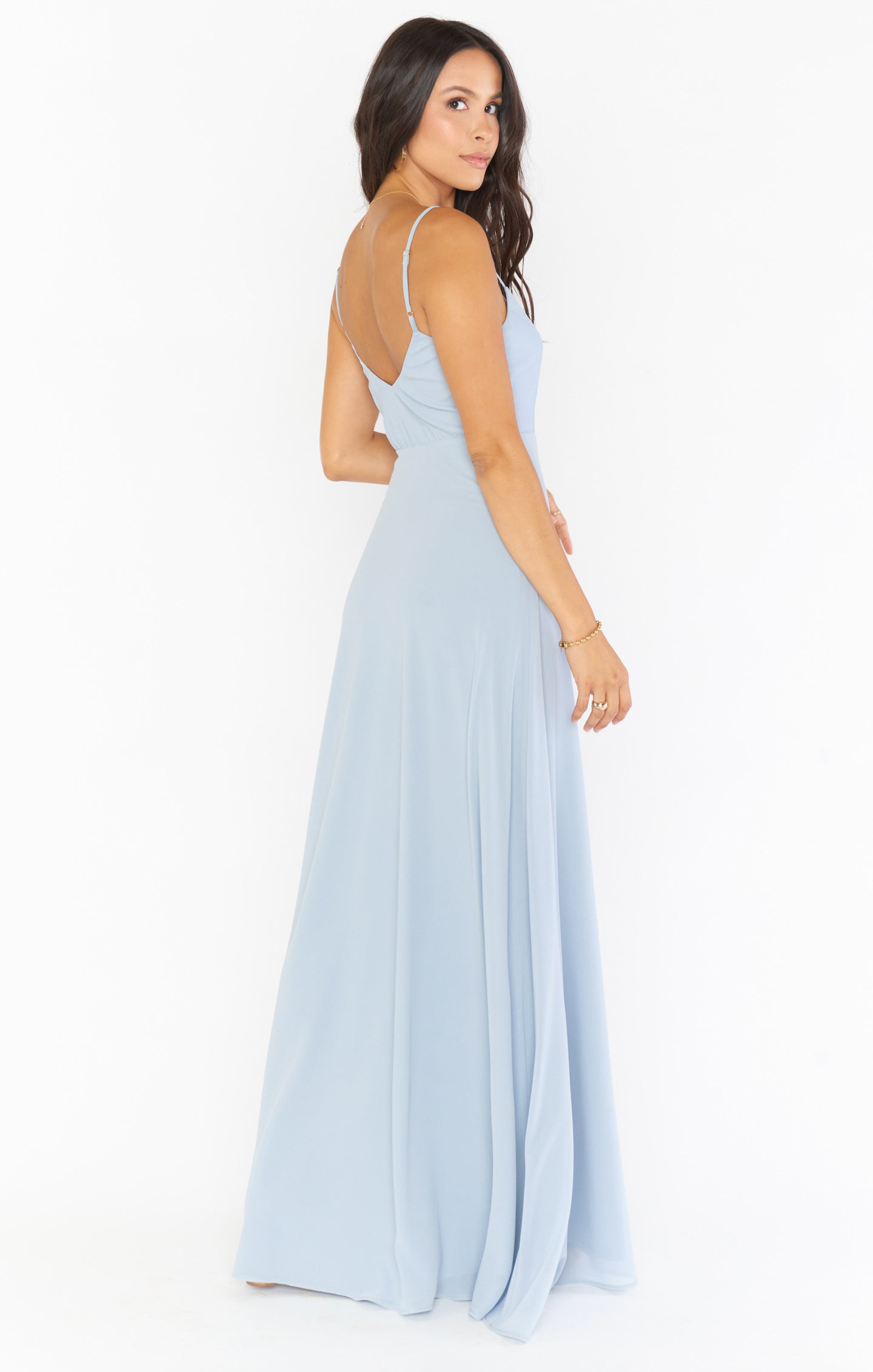 Faith Maxi Dress ~ Steel Blue Chiffon