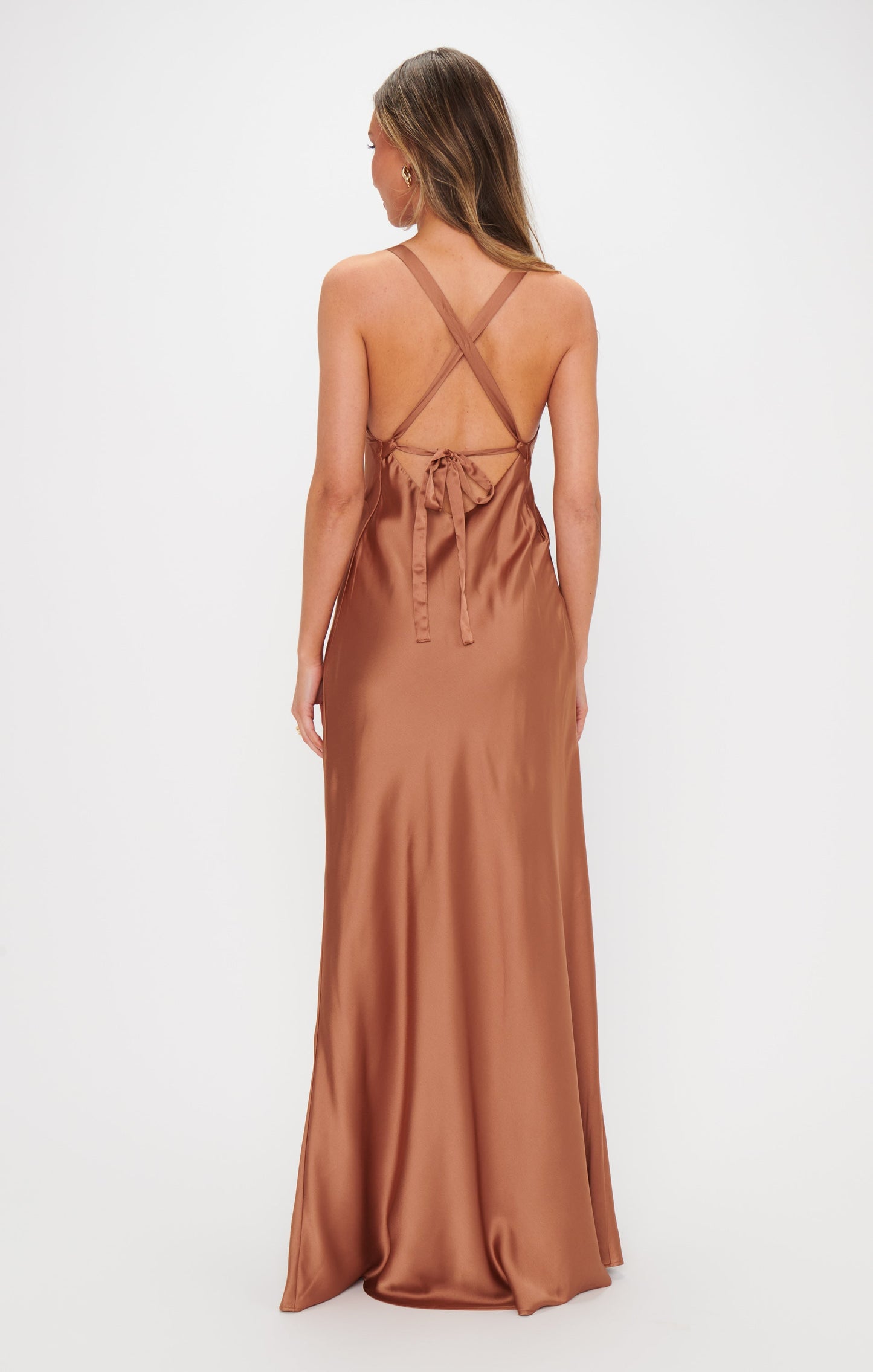 Anderson Maxi Dress ~ Copper Luxe Satin