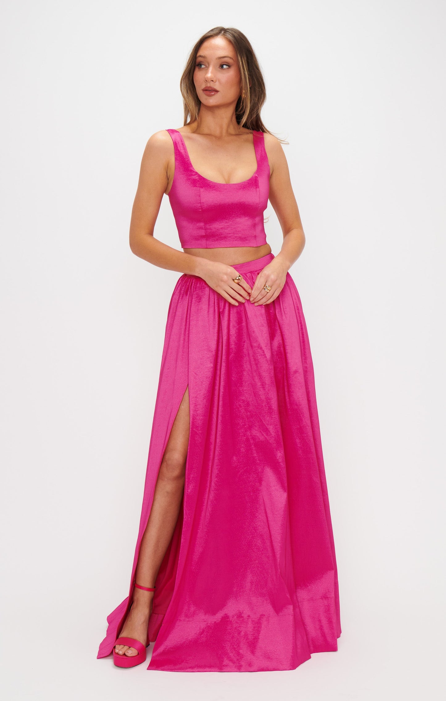 Vivianna Top ~ Dragonfruit Taffeta