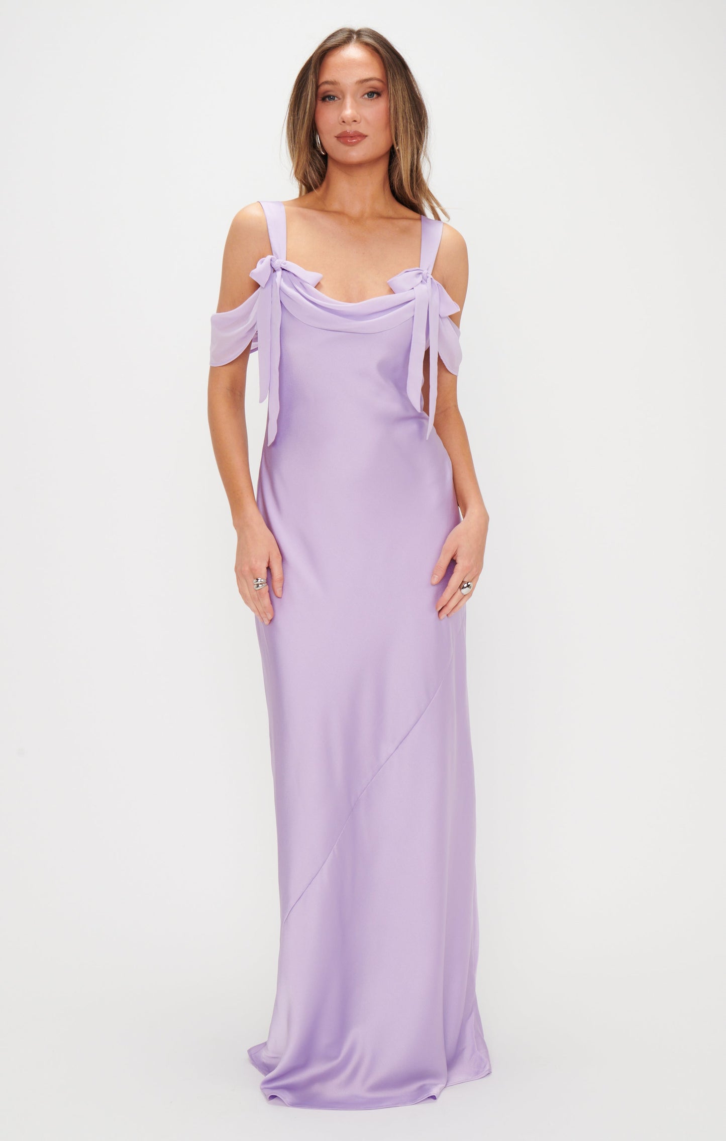 Bella Maxi Dress ~ Lavender Luxe Satin