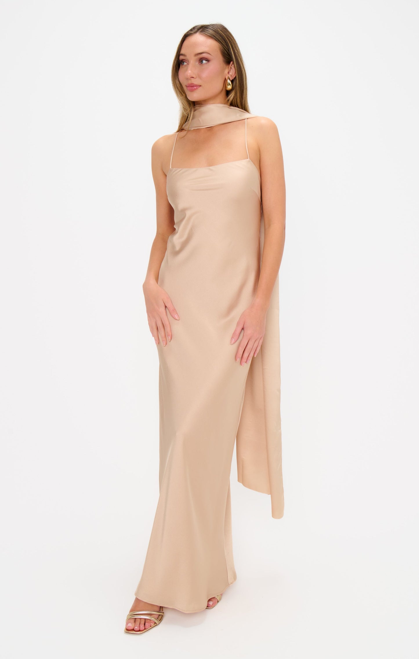 Soiree Shawl ~ Champagne Luxe Satin