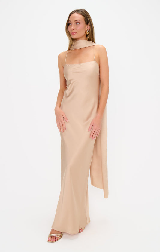 Soiree Shawl ~ Champagne Luxe Satin