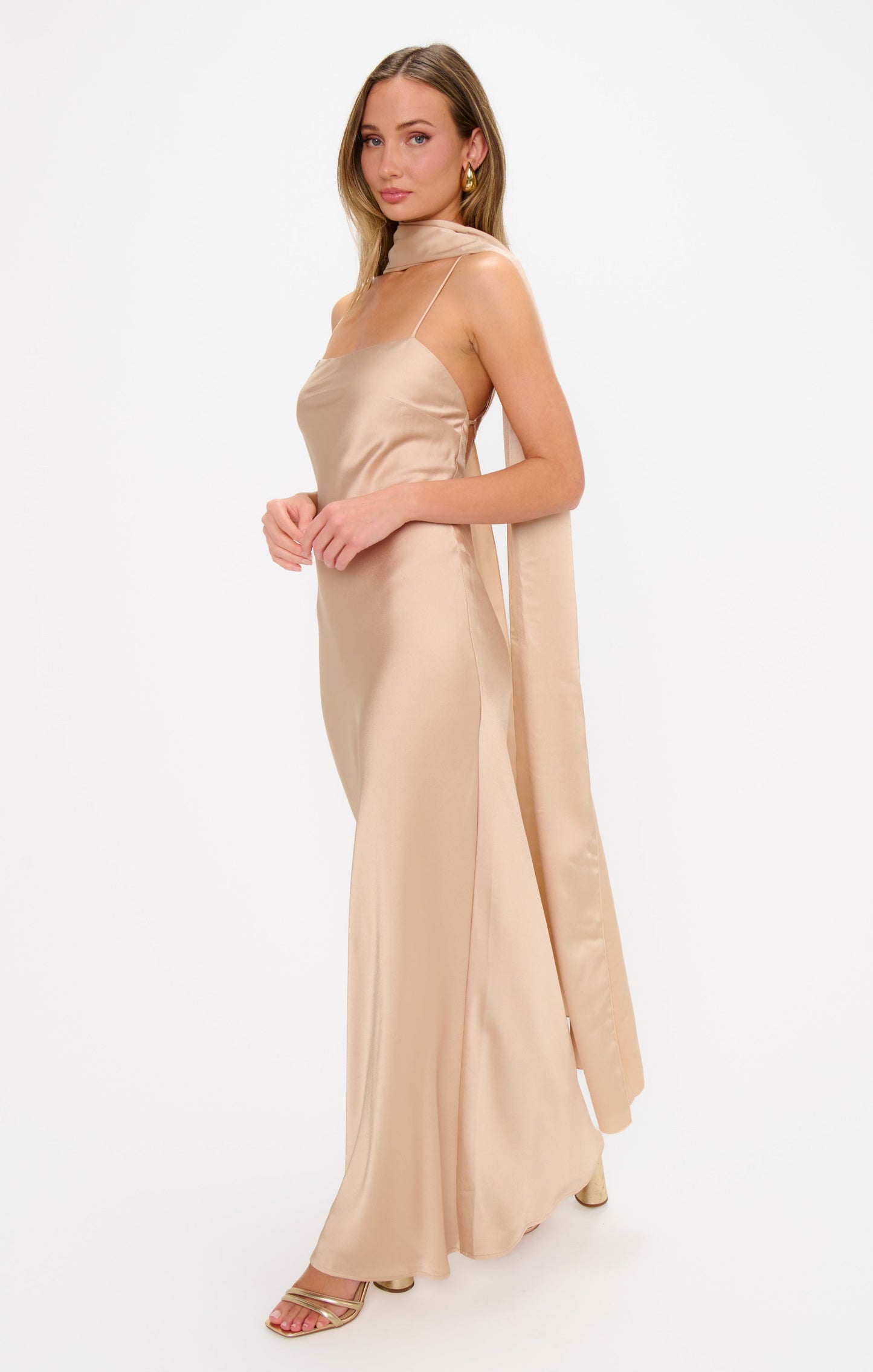 Soiree Shawl ~ Champagne Luxe Satin
