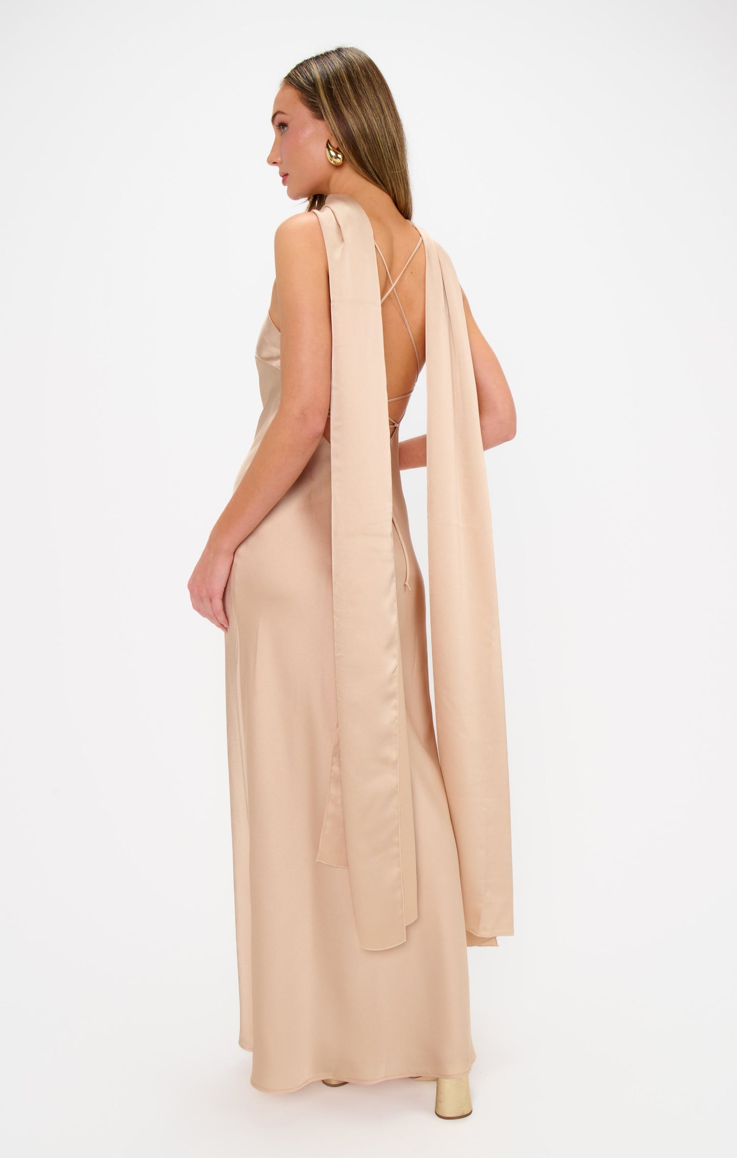 Soiree Shawl ~ Champagne Luxe Satin