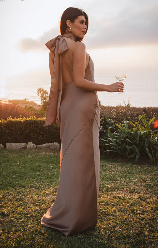 Lisa Maxi Dress ~ Dune Luxe Satin