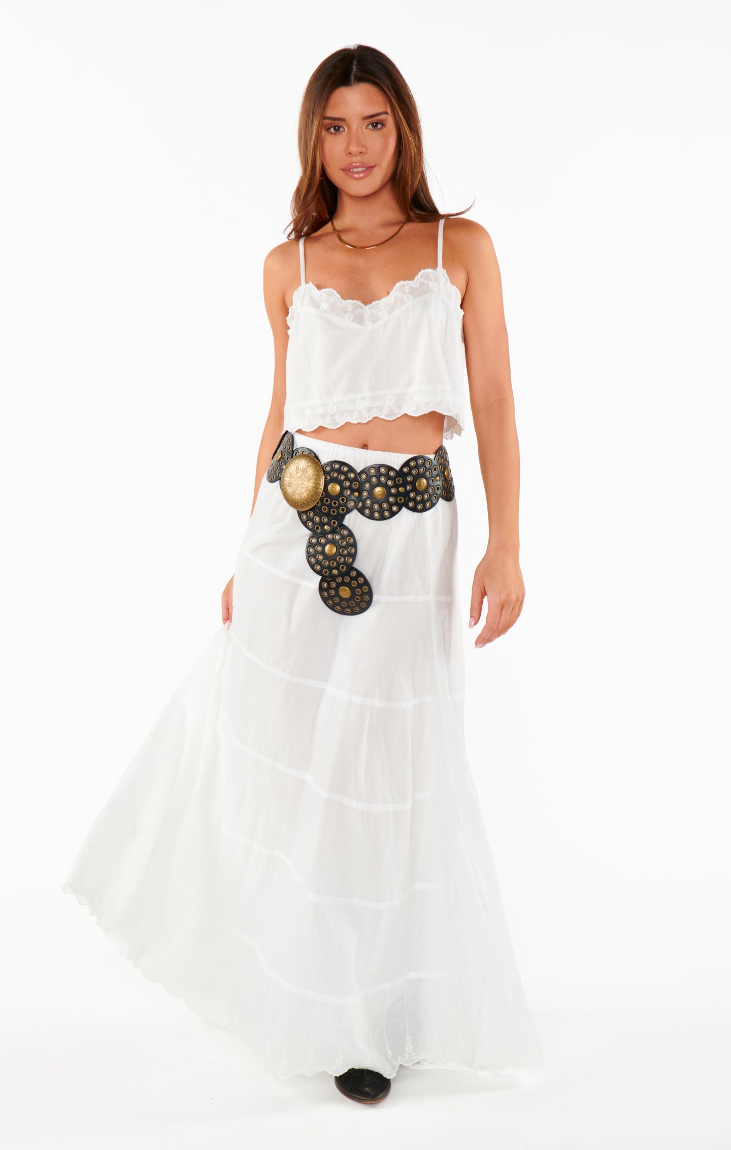 Western Studded Belt ~ Black/Gold