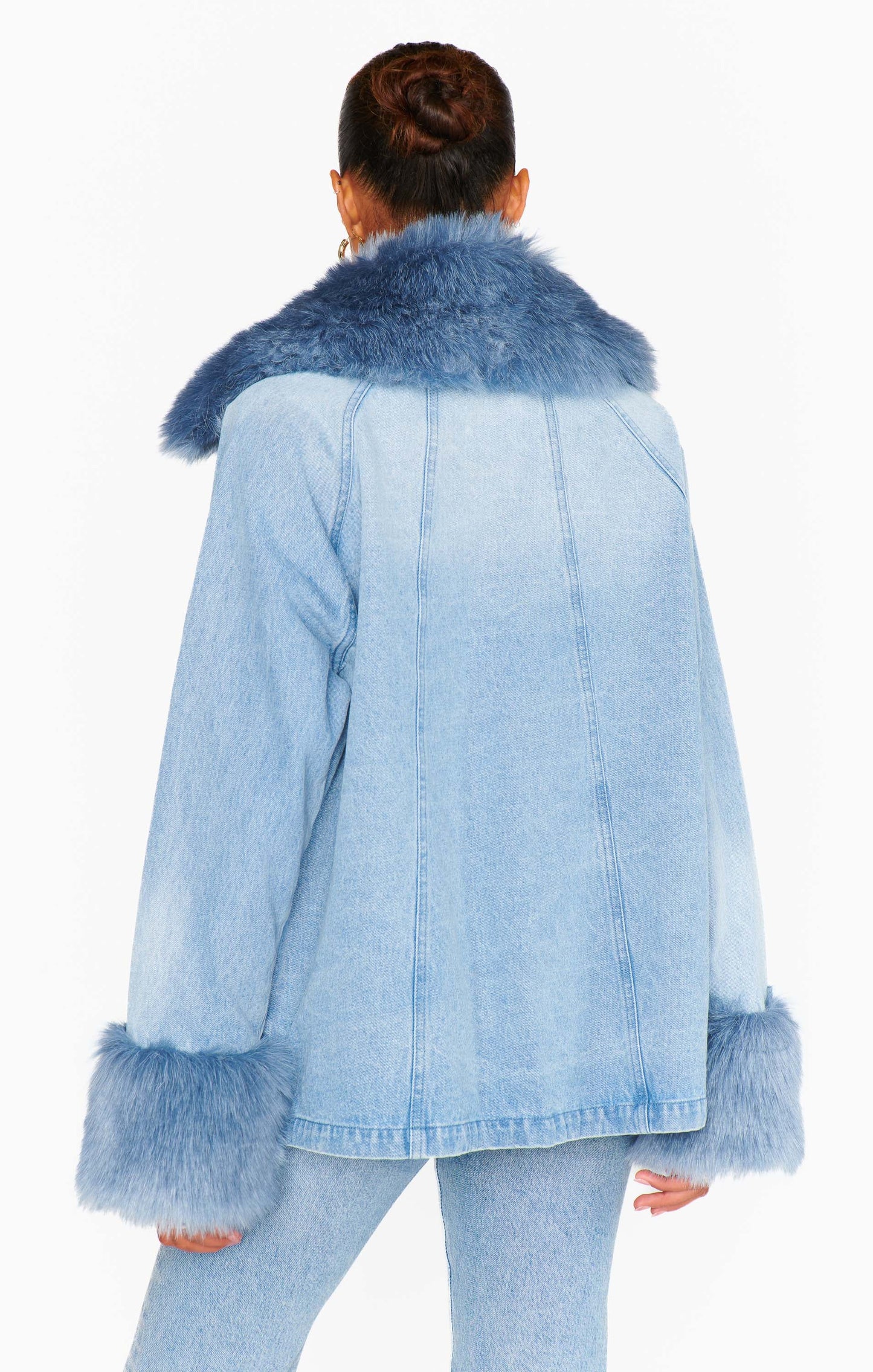 Copenhagen Jacket ~ Drift Indigo with Blue Faux Fur