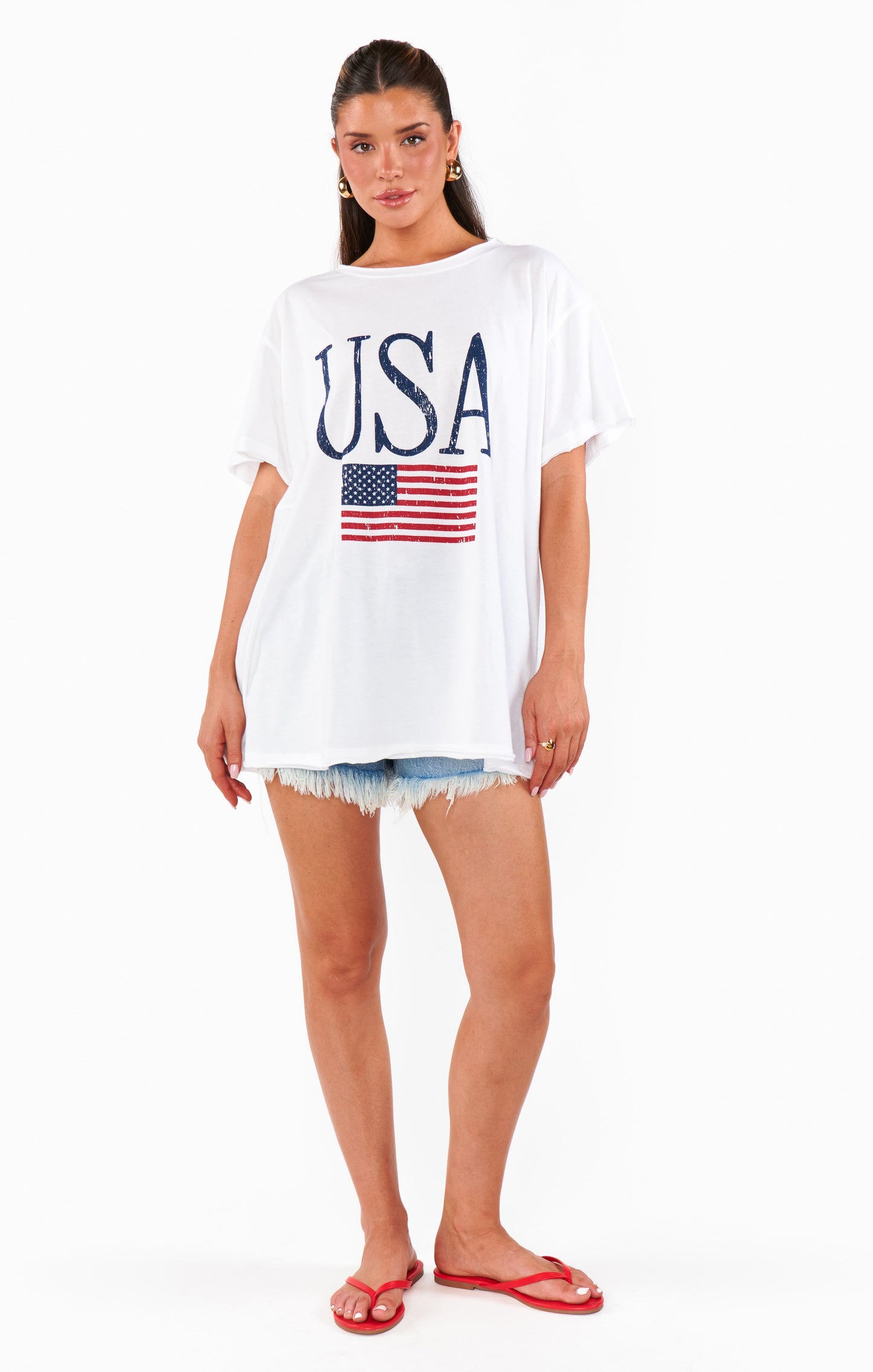 Airport Tee ~ USA Flag Graphic