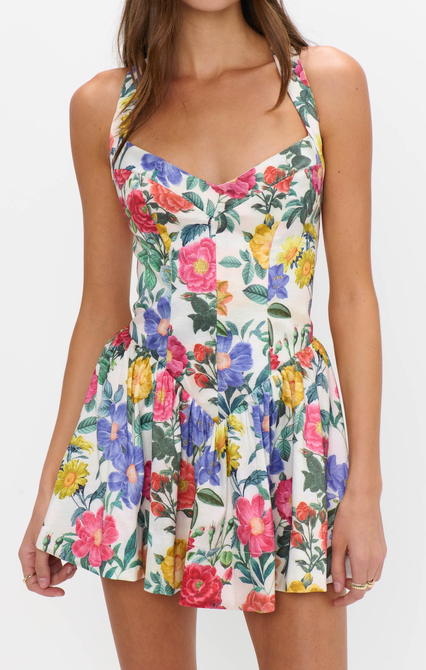 Abigail Mini Dress ~ Charm Peony White Taffeta