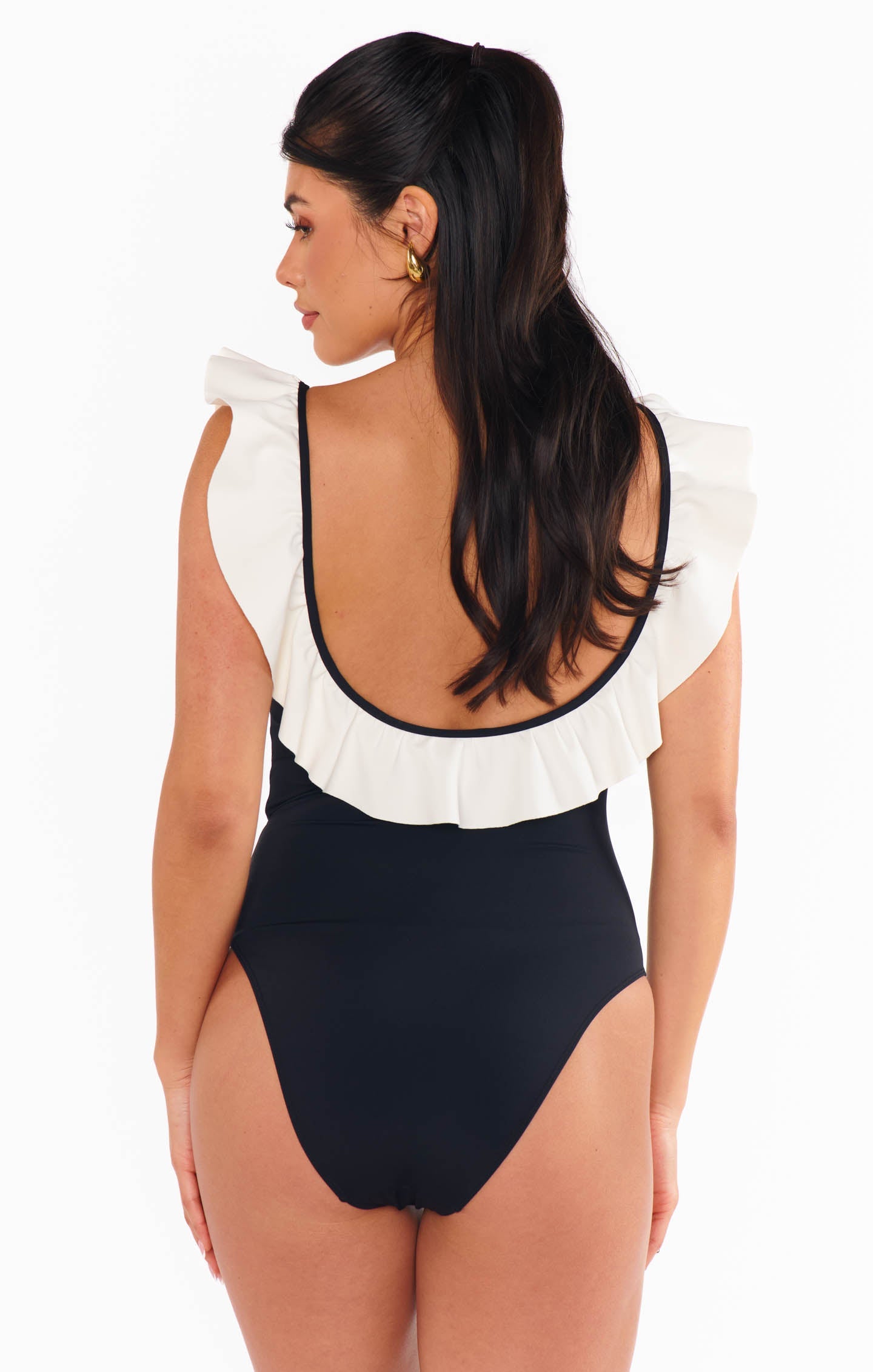 Ritz One Piece ~ White Black Colorblock