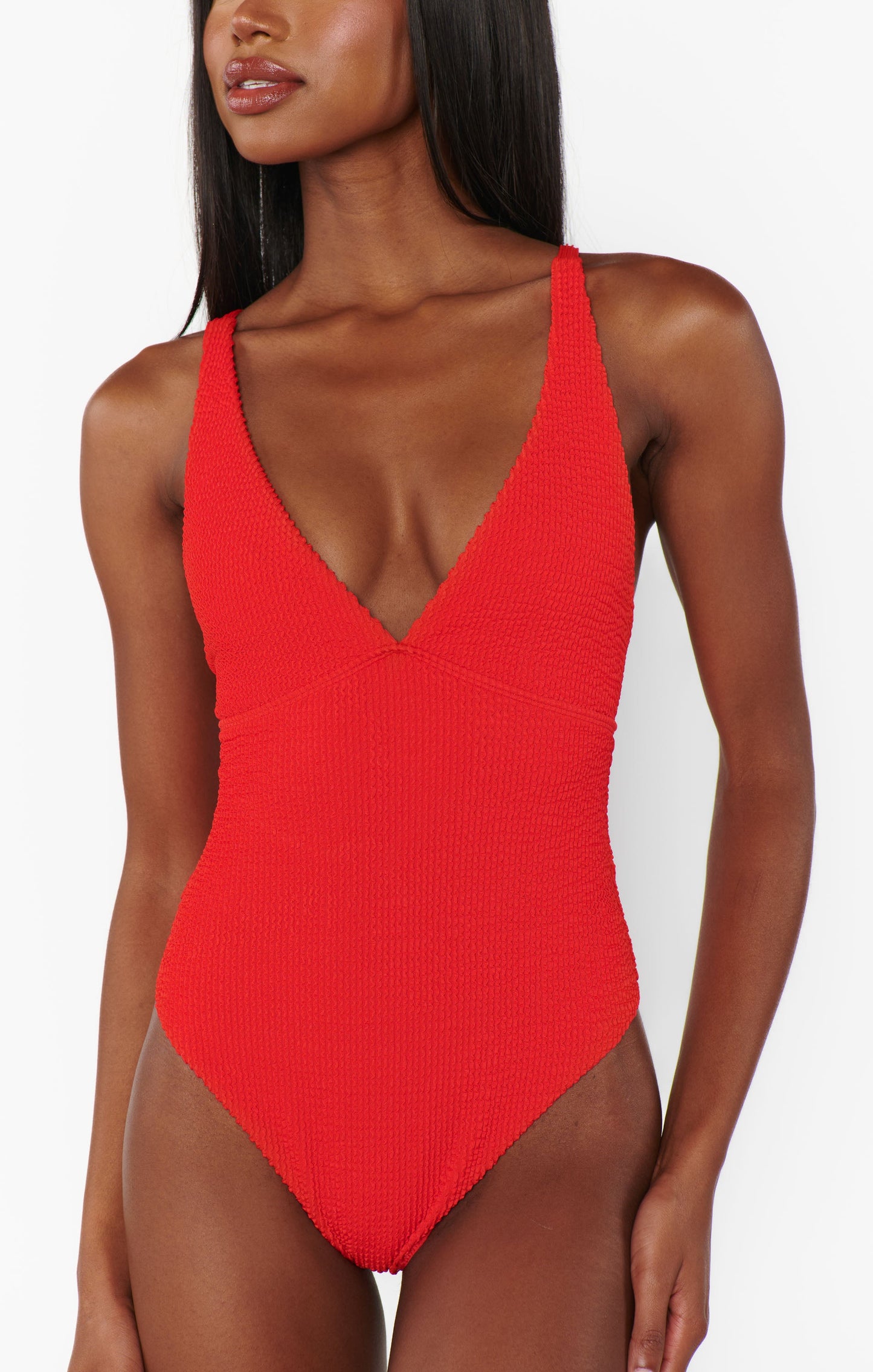 Cape May One Piece ~ Hot Tamale Red Scrunch