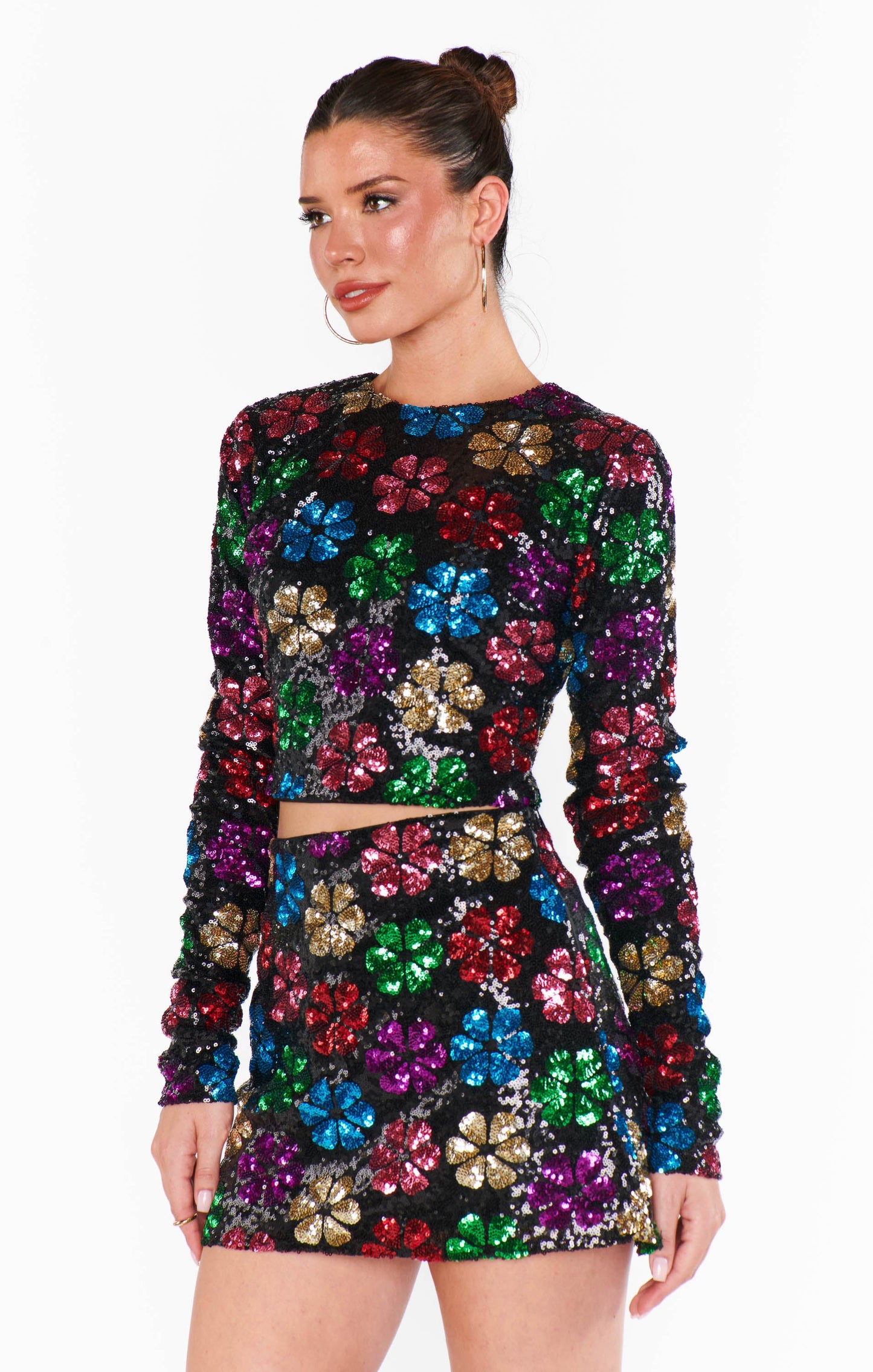 All Night Skort ~ Flower Pop Multi Sequins