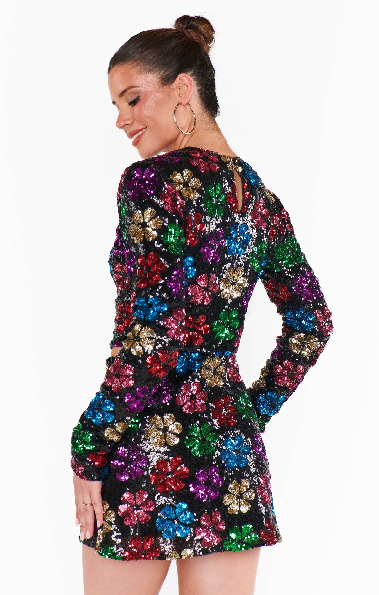 All Night Skort ~ Flower Pop Multi Sequins