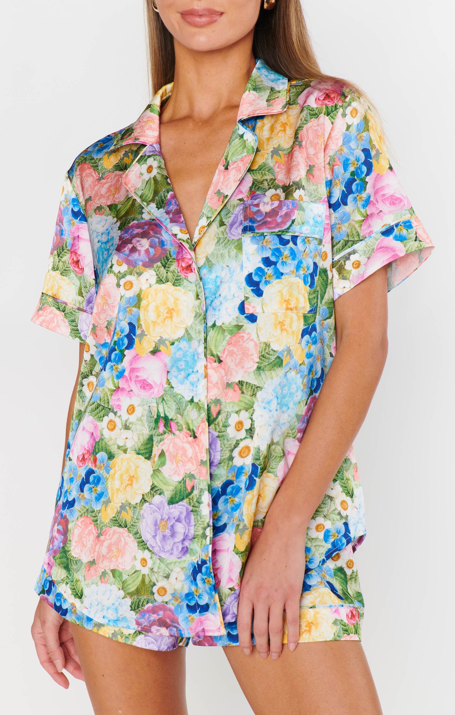 Slumber PJ Set ~ Flower Shop Silky