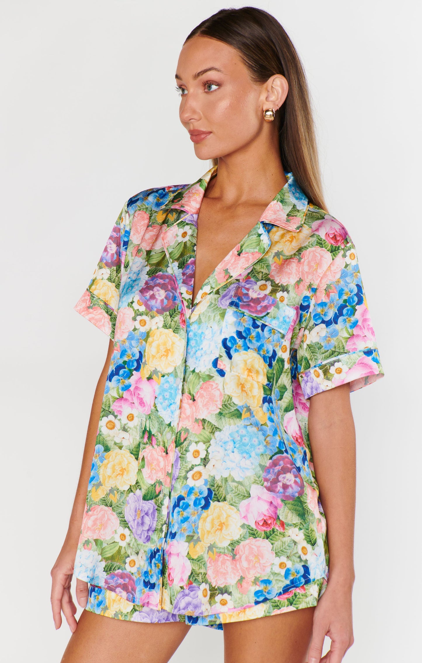 Slumber PJ Set ~ Flower Shop Silky