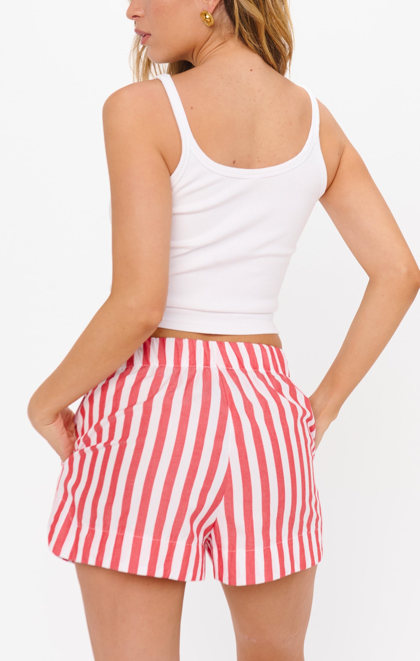 Hendrix Dolphin Shorts ~ Cherry Stripe