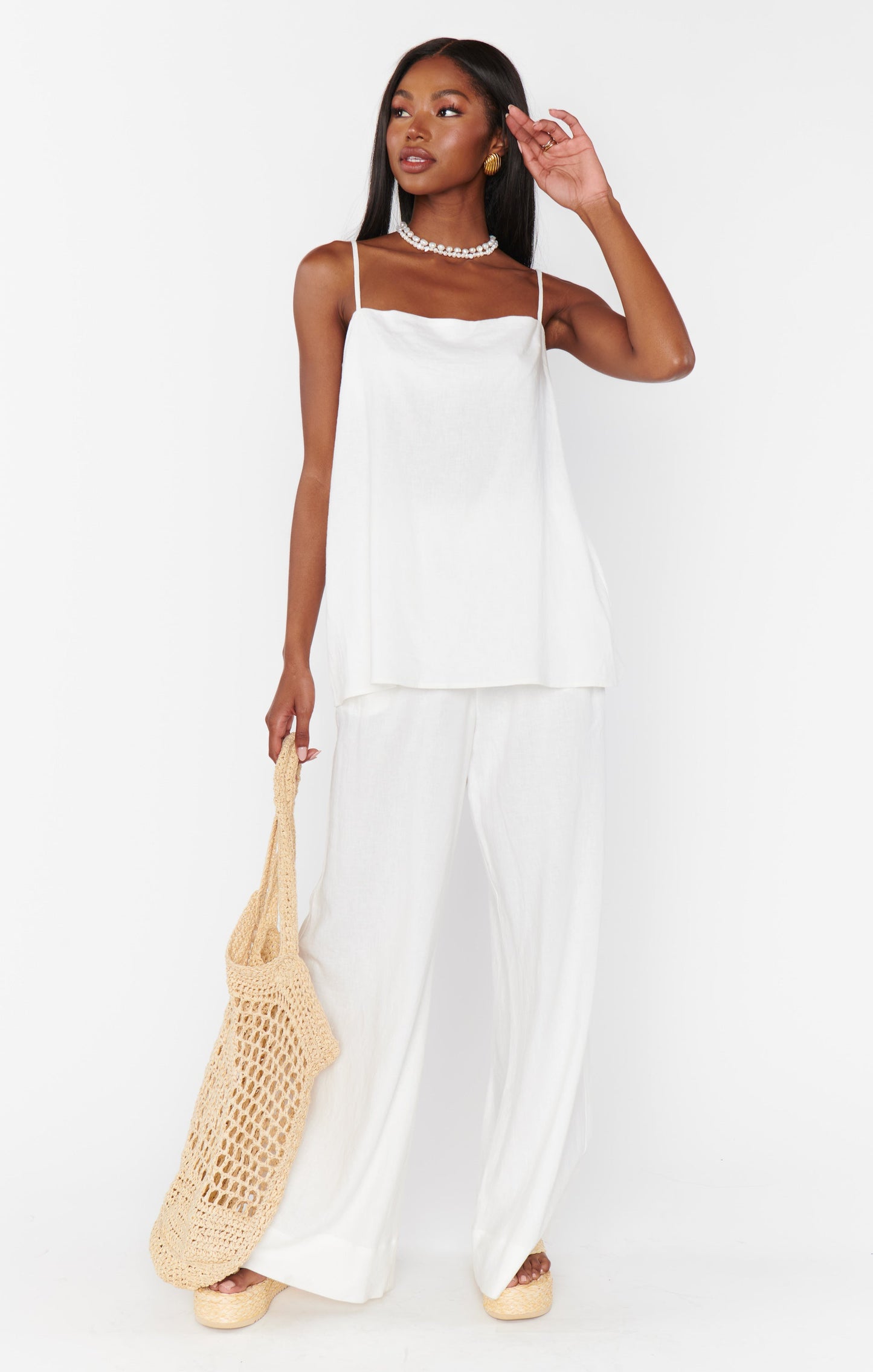 Abby Top ~ White Linen