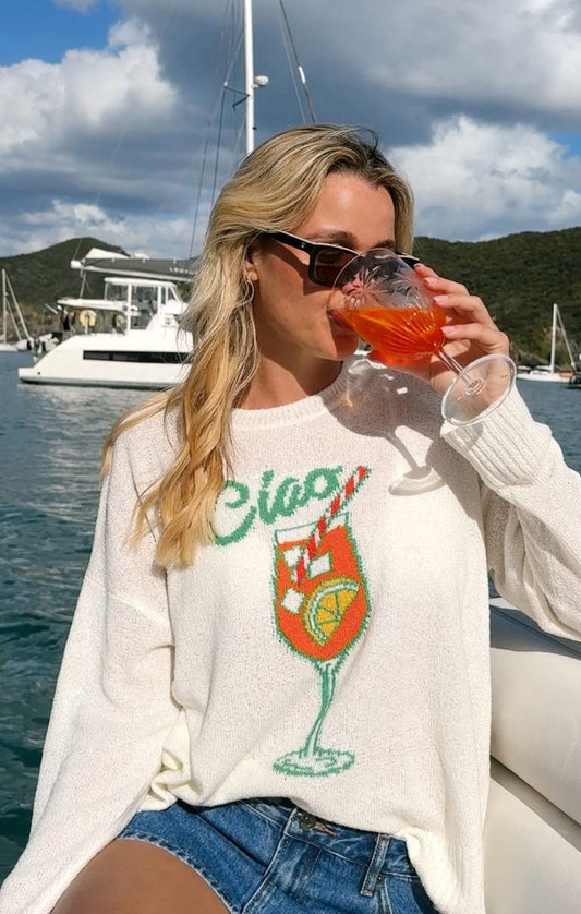 Woodsy Sweater ~ Ciao Cocktail Graphic Knit