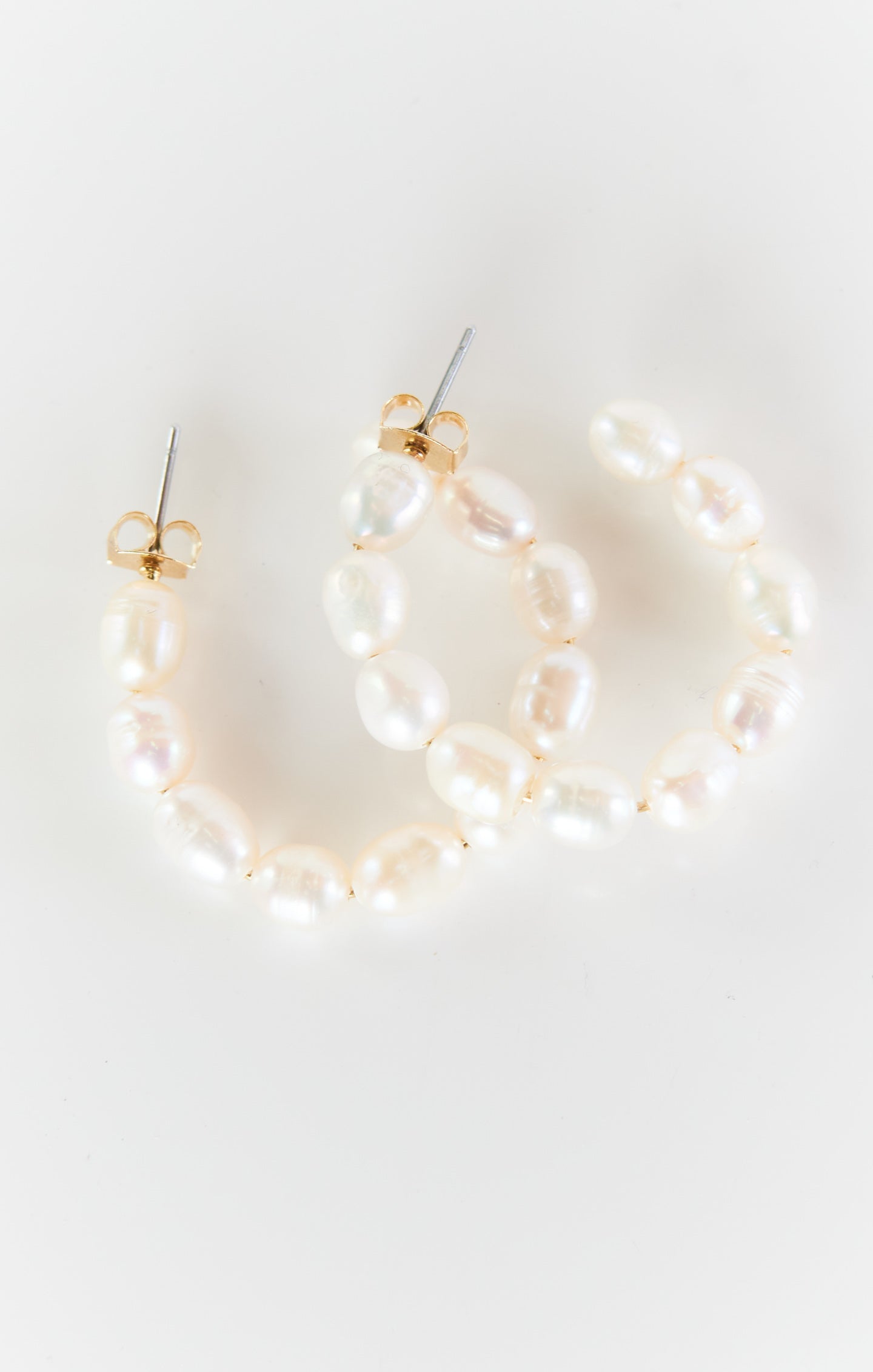 ALV Jewels Penny Pearl Hoop Earrings ~ Ivory