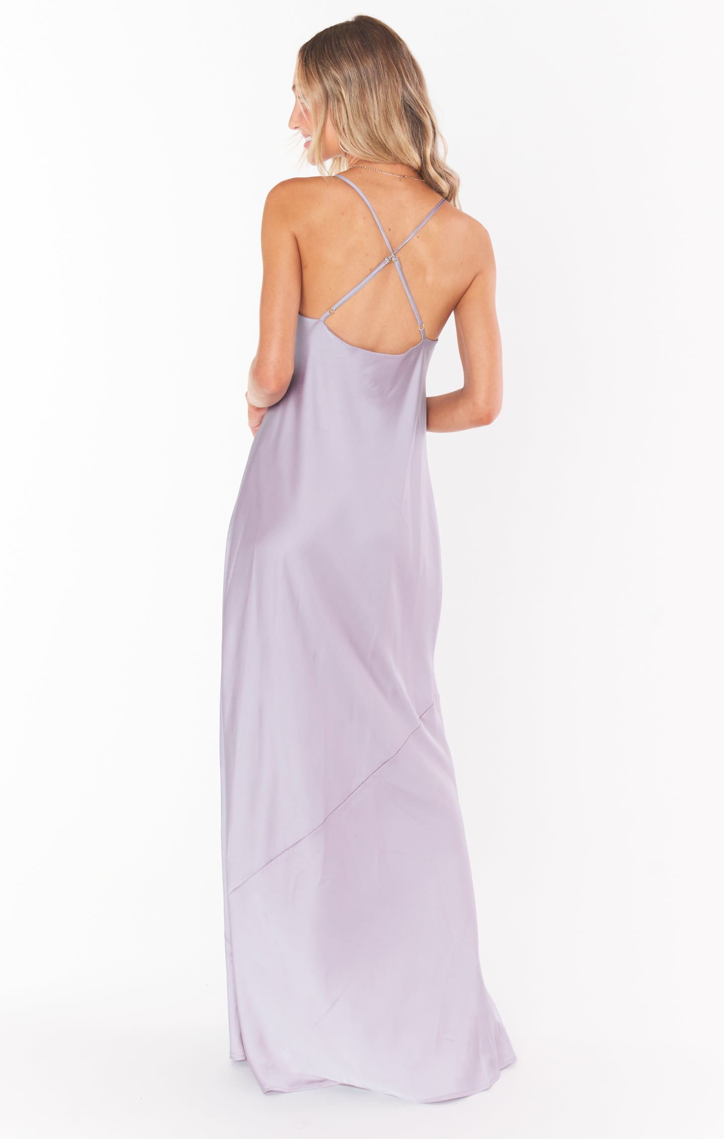 Tuscany Maxi Slip Dress ~ Dusty Purple Luxe Satin