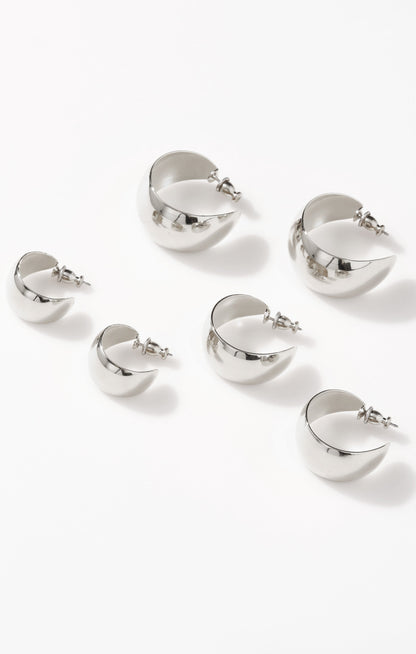 Faithy Jewels Large Lucy Hoop Earrings ~ Silver