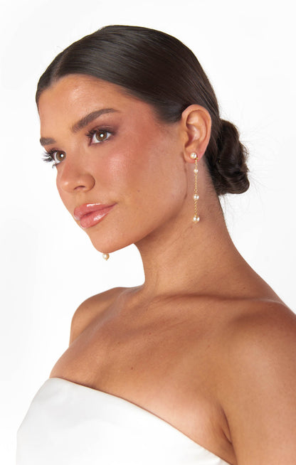 Faithy Jewels Charlotte Earrings ~ Gold/Pearl