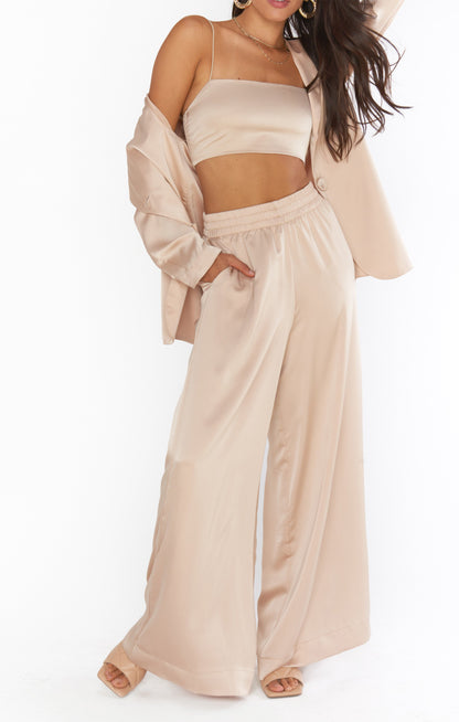Tucker Top ~ Champagne Luxe Satin