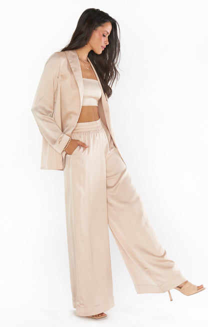 Tucker Top ~ Champagne Luxe Satin