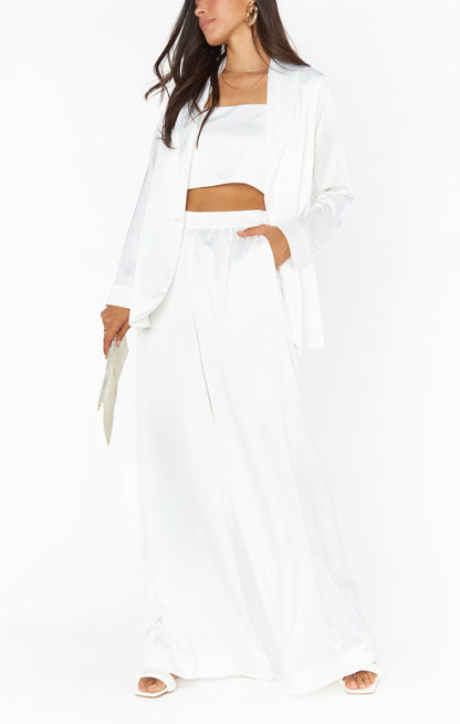 Tucker Top ~ Ivory Luxe Satin