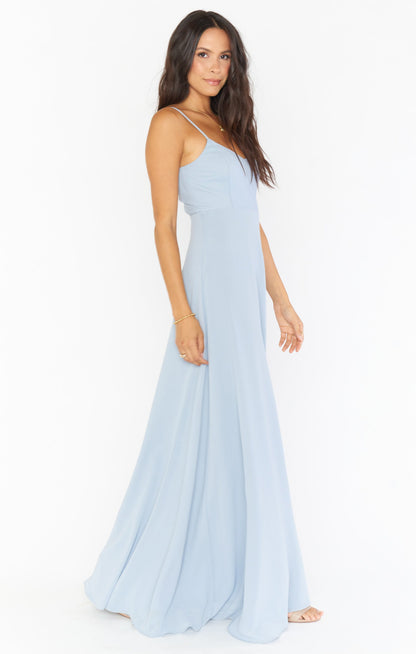 Faith Maxi Dress ~ Steel Blue Chiffon