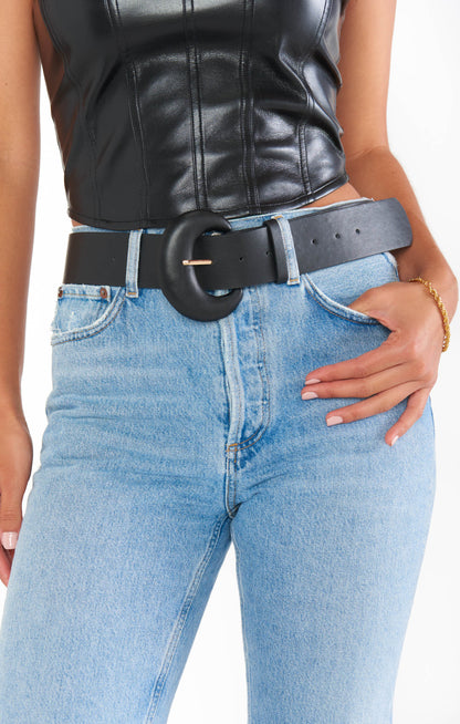 Round Buckle Belt ~ Black