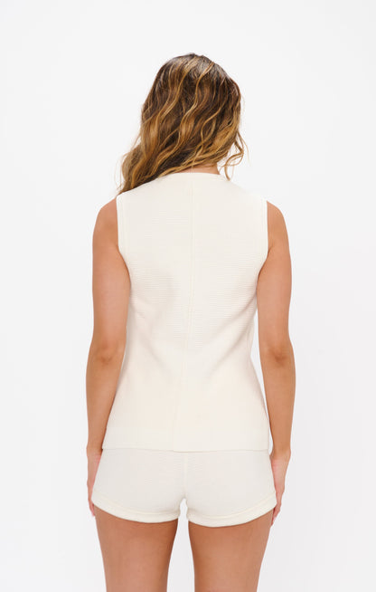Devin Tank ~ White Delight Knit