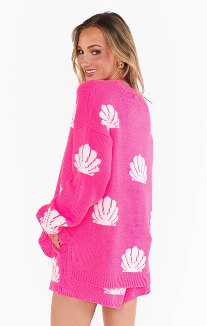 Go To Sweater ~ Hot Pink Shell Knit