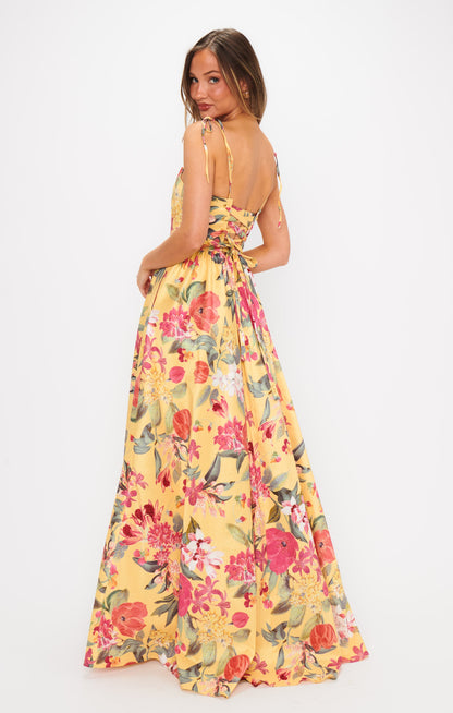 Juliet Maxi Dress ~ Mimosa Floral Taffeta