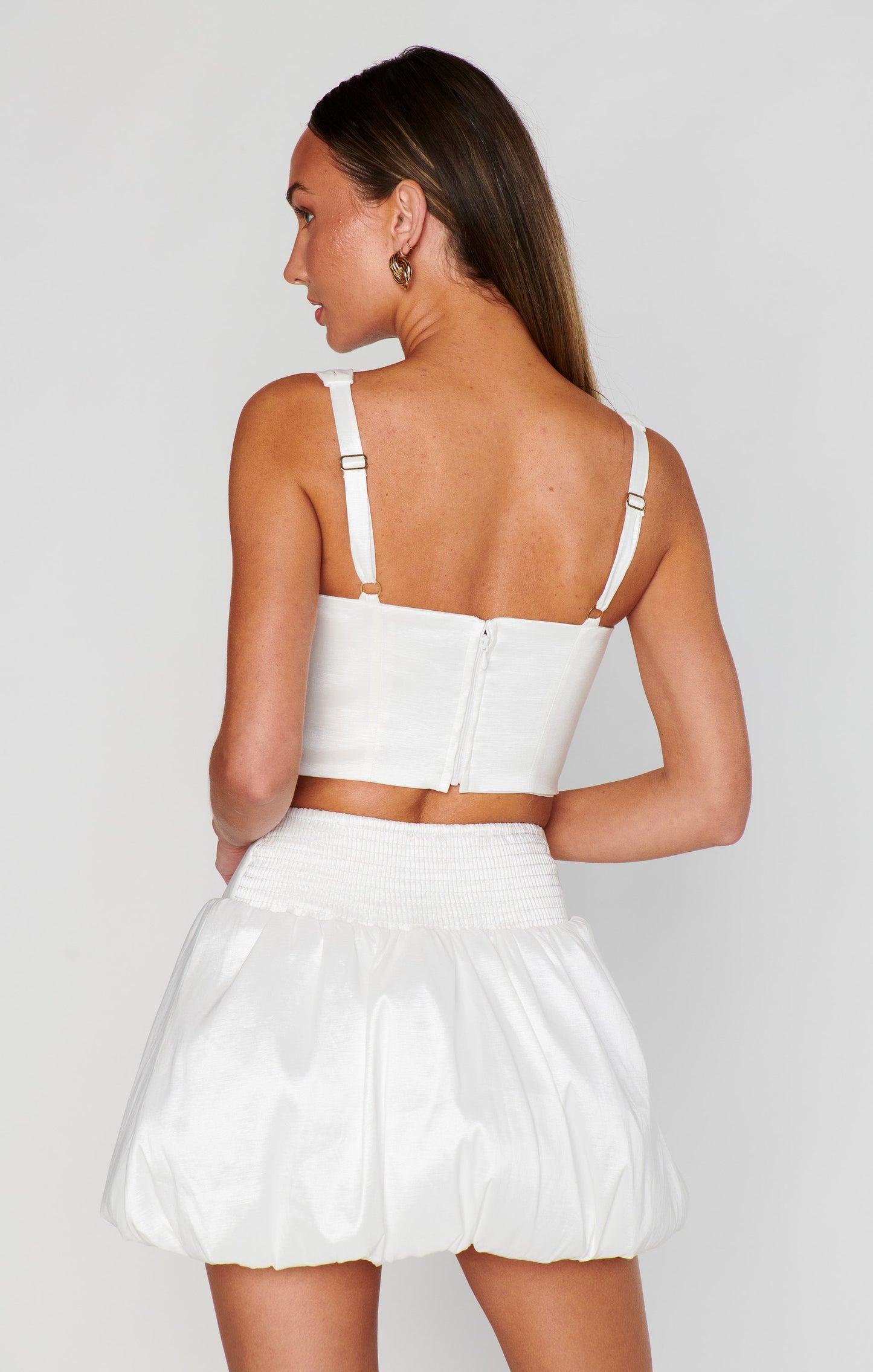 Celeste Skort ~ White Taffeta