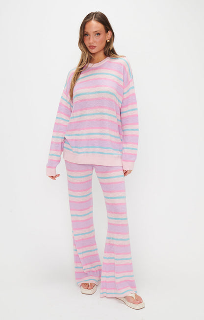 Feel Good Sweater ~ Cotton Candy Stripe Knit