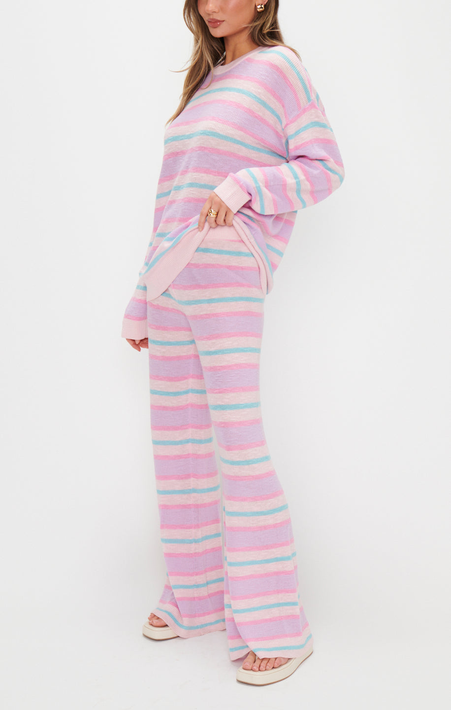 Feel Good Sweater ~ Cotton Candy Stripe Knit