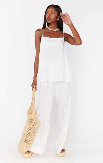 Abby Top ~ White Linen