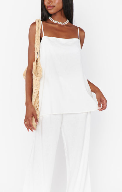 Abby Top ~ White Linen