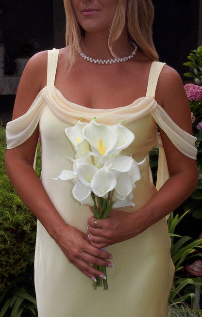 Bella Maxi Dress ~ Pale Yellow Luxe Satin