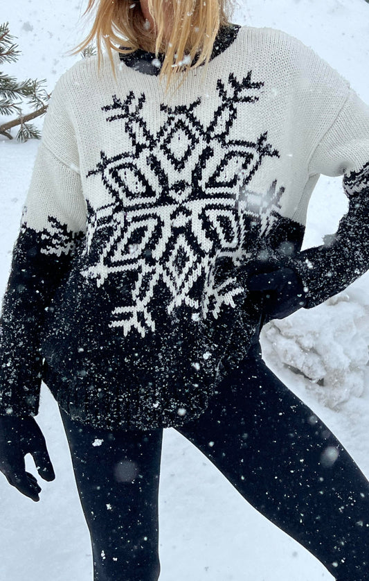 Stowe Sweater ~ Snowflake Knit