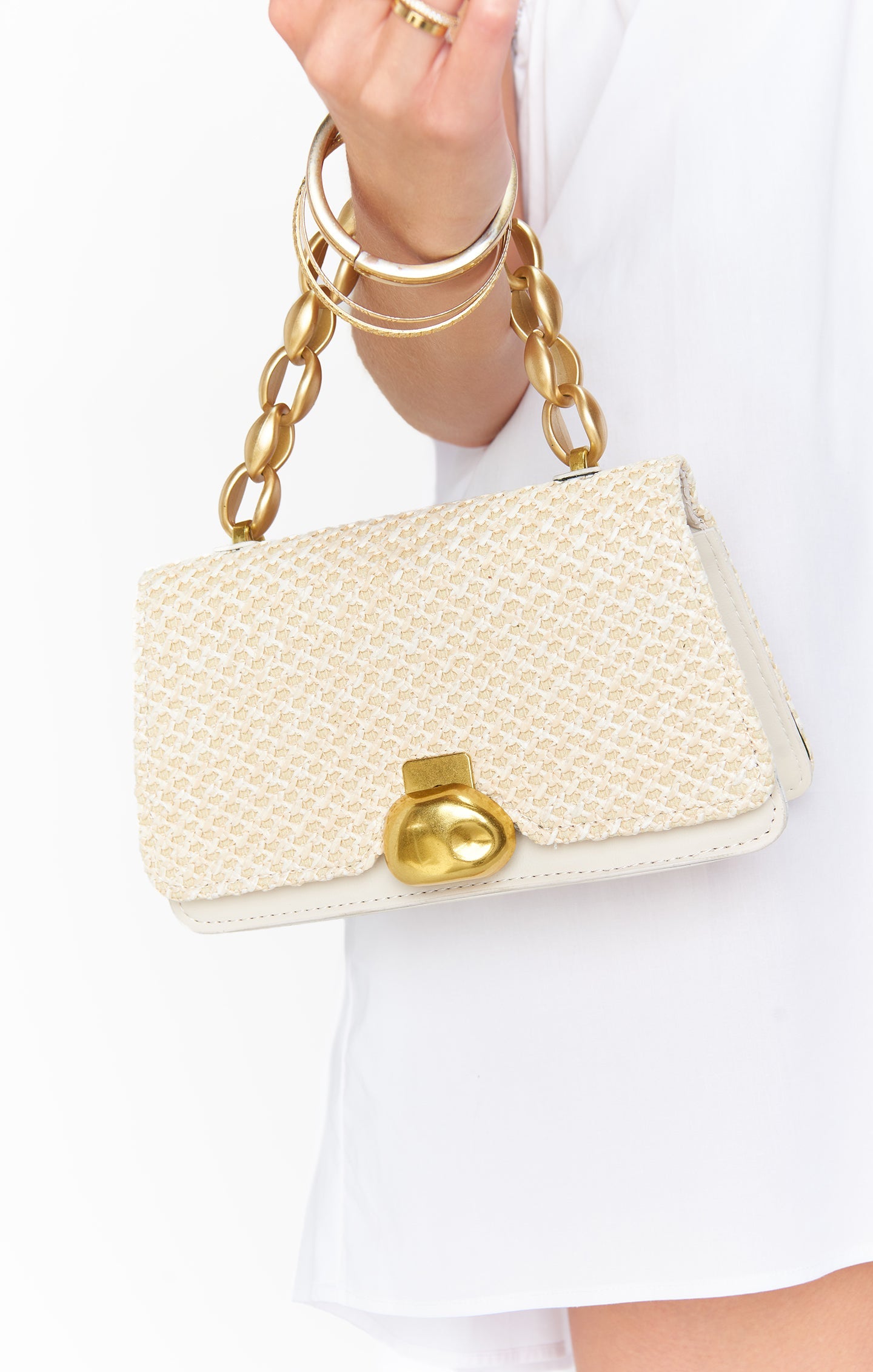 Agnes Woven Bag ~ Beige